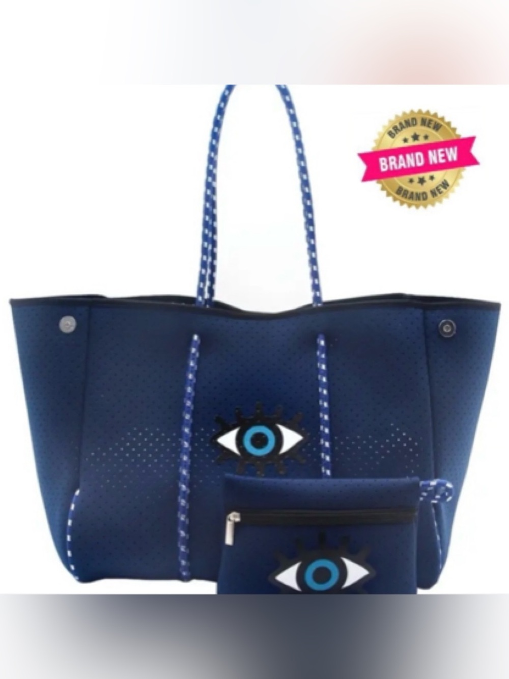 Large Neoprene Tote Bag with Small Pouch